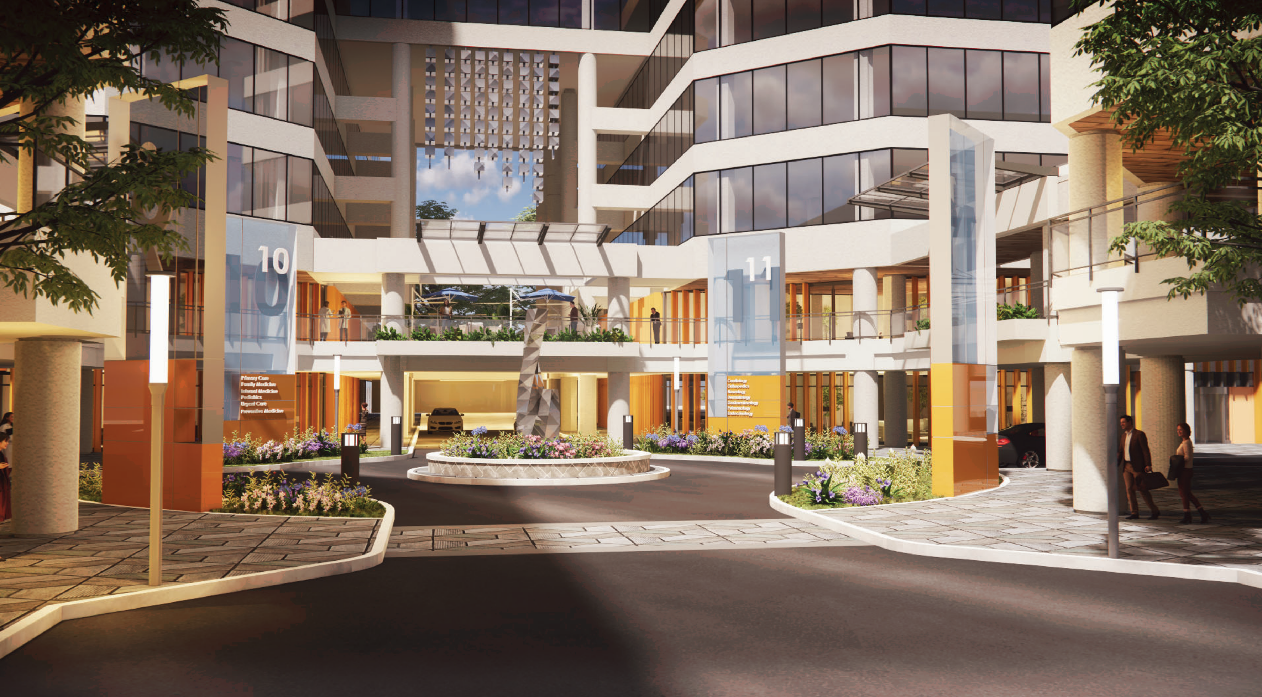Rendering of the planned medical office plaza between Piedmont Center Buildings 10 and 11