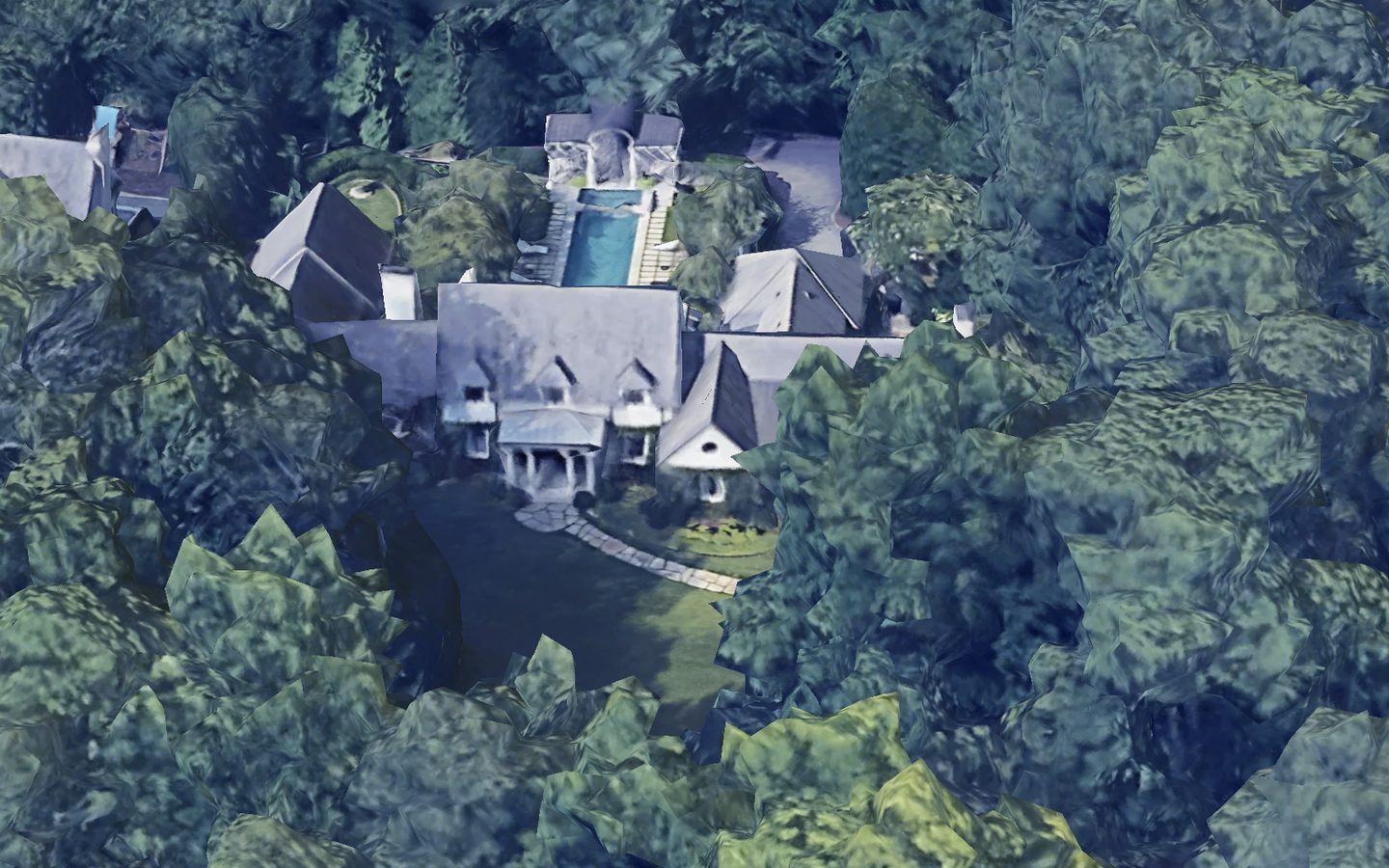 20 Valley Road NW Tuxedo Park Buckhead aerial — $7,260,000 off-market home sale