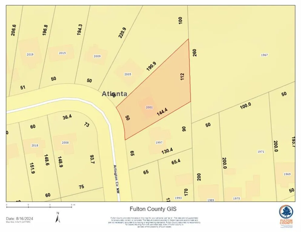 2001 Arlington Circle Nw, Atlanta, Georgia 30318, ,Land,For Sale,2001 Arlington Circle Nw,7441180